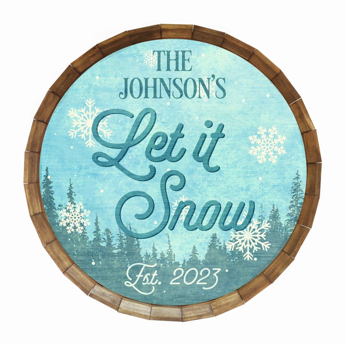 Custom Vintage Winter Themed Barrel Top Tavern Sign - Multiple Designs ...