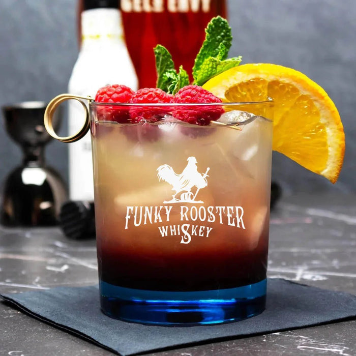 Custom BarConic® 10 oz. Light Blue Rocks Glass - 12 Count