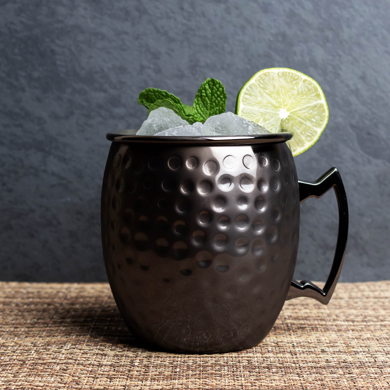 BarConic® Drinkware - Hammered Gun Metal Moscow Mule Mug - 18