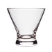 Clear glass cocktail glass on a white background