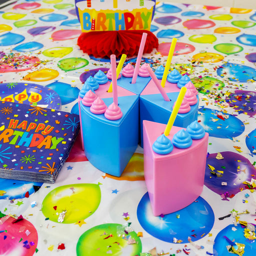 BarConic® Plastic Birthday Cake Sipper Set - 6 piece