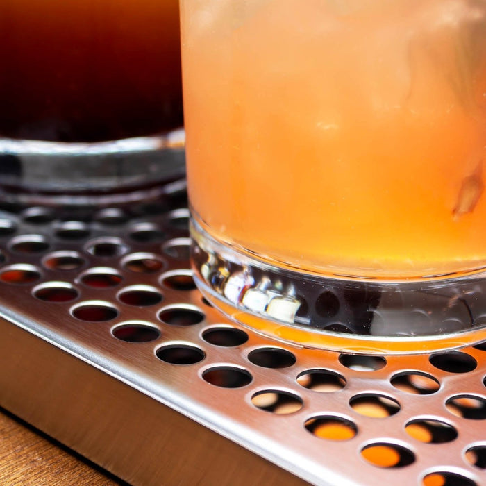 BarConic® Stainless Steel Drip Tray - Holes - 16" x 6"