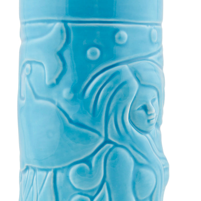 BarConic® Tiki Drinkware - Ceramic Blue Mermaid Mug - 14 ounce