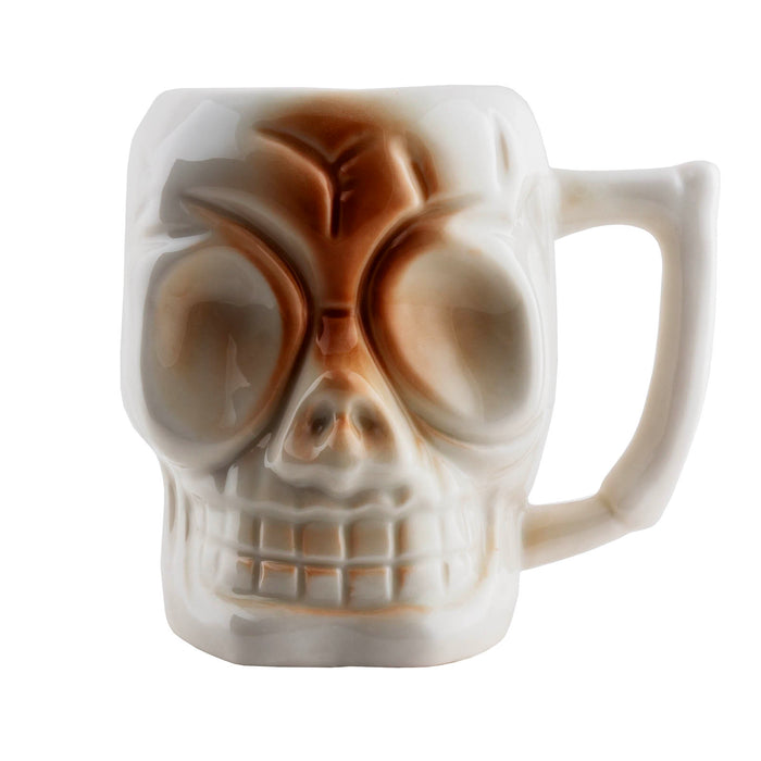 BarConic® Tiki Drinkware - Ceramic Skull Mug - 10 ounce