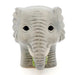 Ceramic elephant head on a white background
