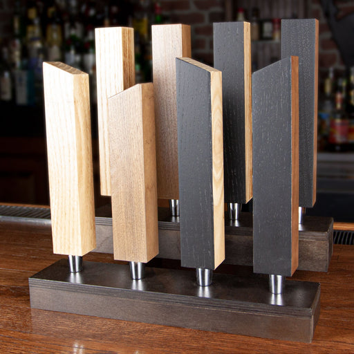 Walnut and Oak Beer Tap - Flat Top and Slanted