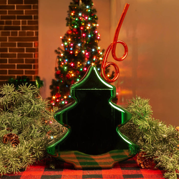 Christmas Tree Cup with Lid and Straw - 24 oz.