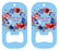 Red white and blue flower dog tag