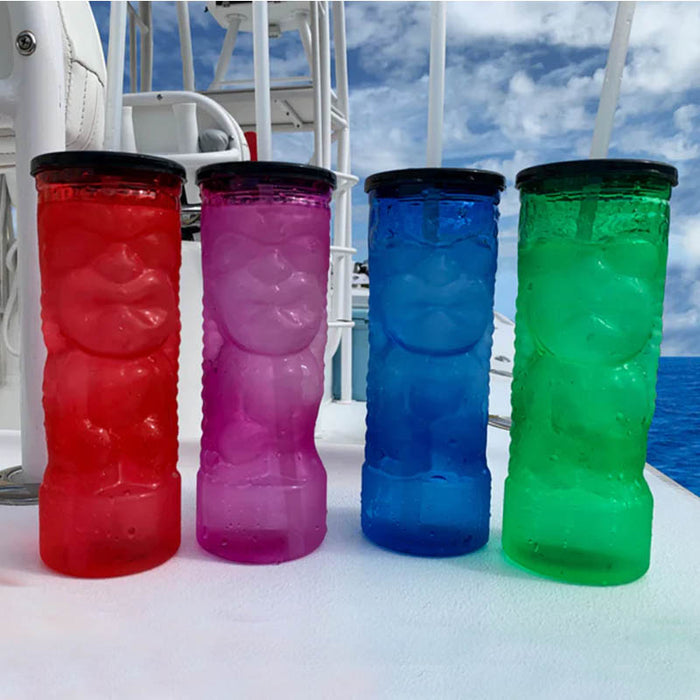 BarConic® Drinkware - Tiki Cup w/Lid & Straw - Color Options