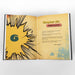 Open book with comic book style design on a white background