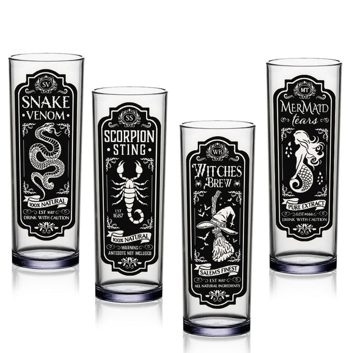 BarConic Highball / Collins Glasses - Halloween Themed Apothecary Designs