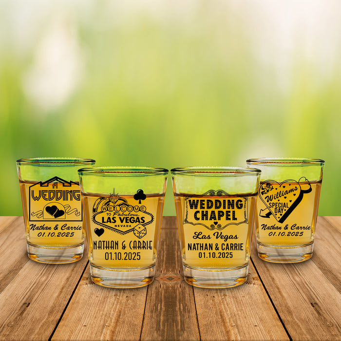 Customizable 1.75oz Clear Shot Glass with custom Vegas Themed Shot Glasses