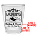 Customizable 1.75oz Clear Shot Glass White Chapel Themed Shot Glasses with custom names and dates 