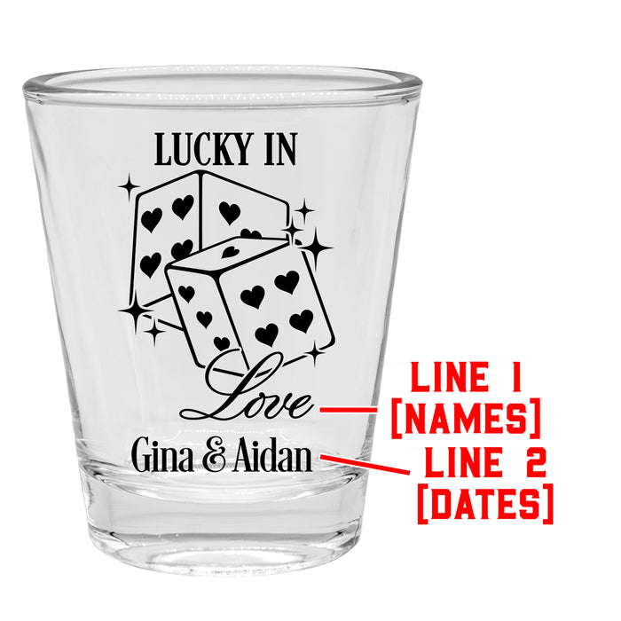 Customization for 1.75oz Clear Shot Glass Lucky in Love