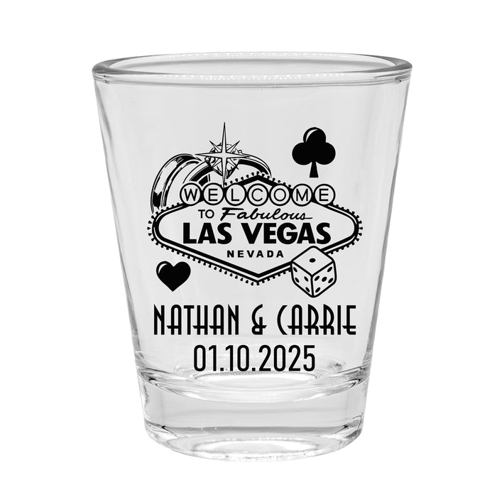 Customizable 1.75oz Clear Shot Glass Vegas Themed Shot Glasses