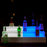 BarConic® LED Liquor Bottle Display Shelf - 3 Tier (Step) - White - Multi-Colored Lights