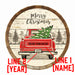 Custom Vintage Red Truck Christmas Themed Barrel Top Tavern Sign