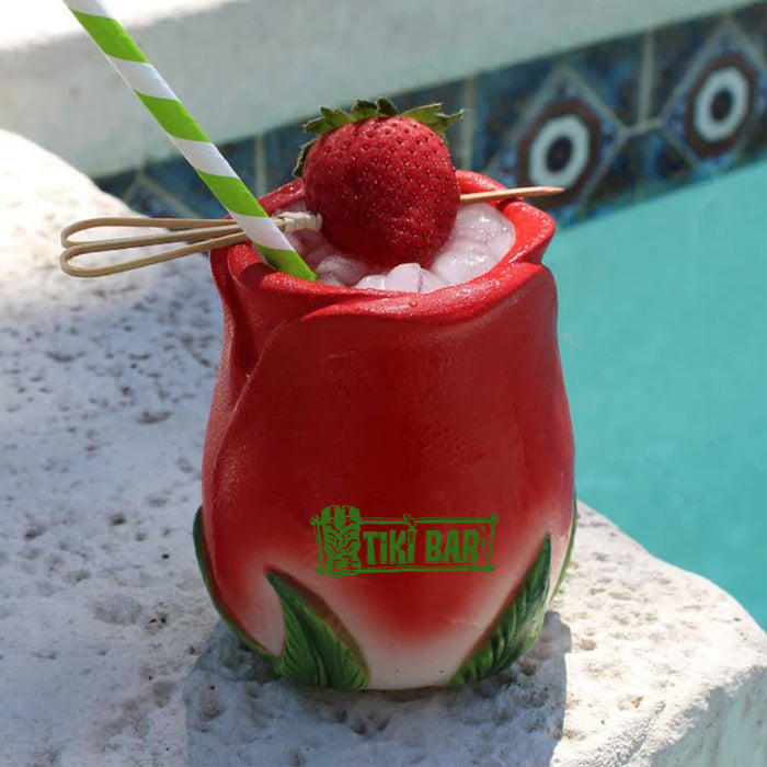 Imprinted BarConic® Tiki Drinkware - Rose Petal - 12 ounce