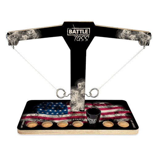 Battle Toss - 2 Player Ring Toss Game - American Flag Smoke
