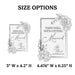 Two size options of a wedding-themed product with floral designs and text.
