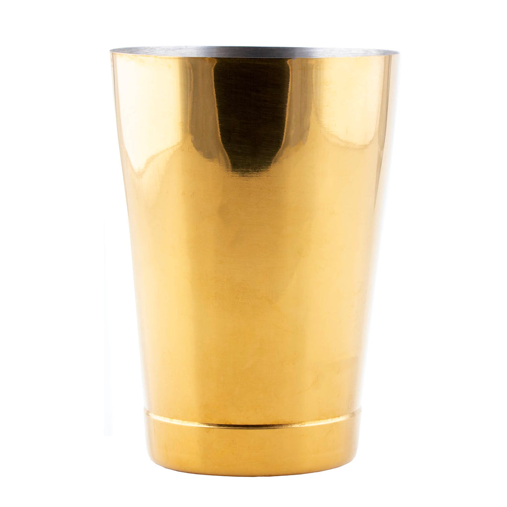 Stainless Steel Beer Barrel Mug with Gold Finish - 16 oz
