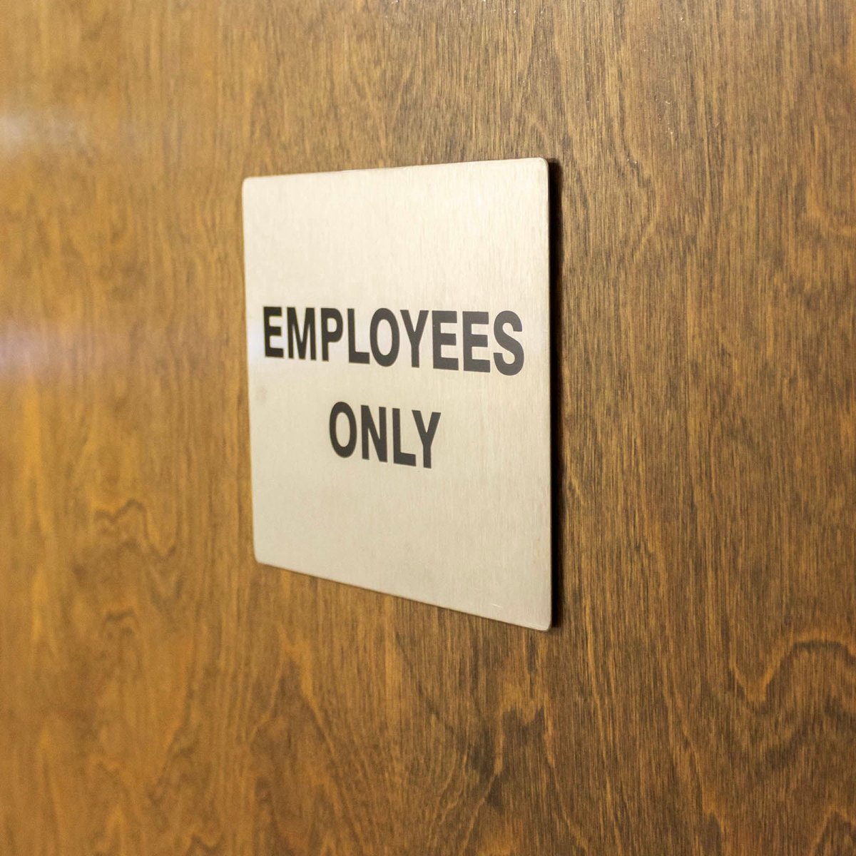 Employees Sign Texture Employee Only Sign - Stainless Steel — Bar Products