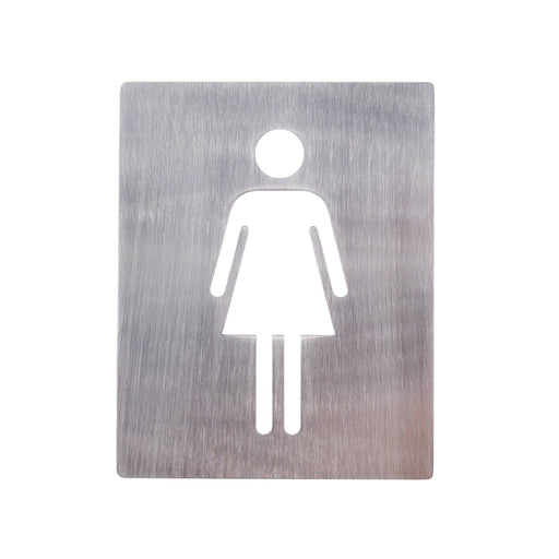 Stainless Steel Female Restroom Sign - 4" x 5"