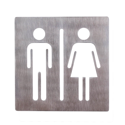 Stainless Steel Unisex Restroom Sign - 4" x 5"