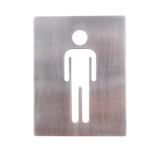 Stainless Steel Male Restroom Sign - 4" x 5"