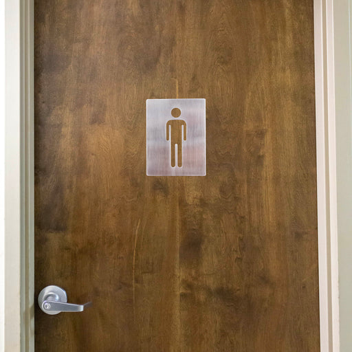 Stainless Steel Male Restroom Sign - 4" x 5"