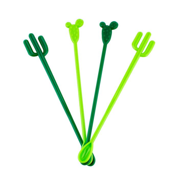 BarConic® Green Cactus Swizzle/Stir Sticks - 100 pack