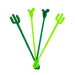 BarConic® Green Cactus Swizzle/Stir Sticks - 100 pack
