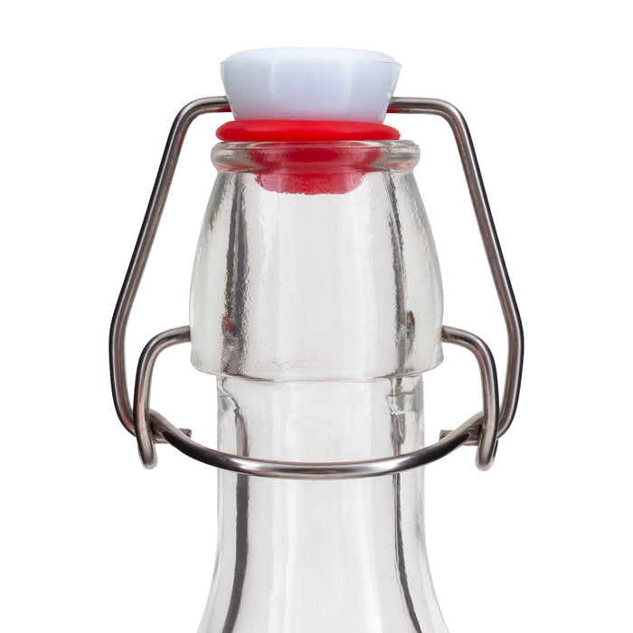 Square Glass Bottle w/ Swing Top - Available in 1 Liter or 17 ounce