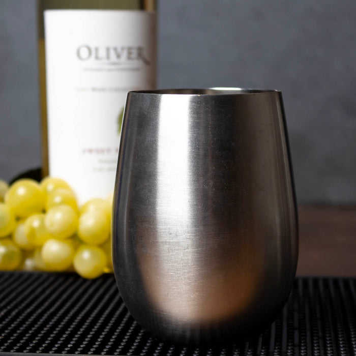 Stemless Wine Glass - Stainless Steel - 18 ounce