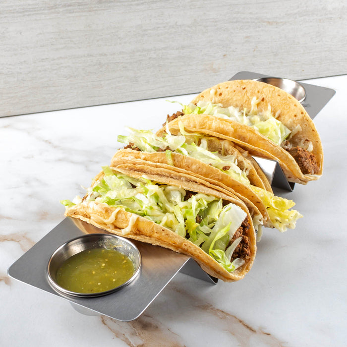 Taco Tray with Sauce cup holder - (Option of 3 or 4 Compartments)