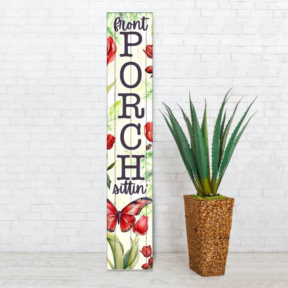 Vertical Porch Sign / Porch and Outdoor Decor / 8x46 Wooden Signs / Fr ...