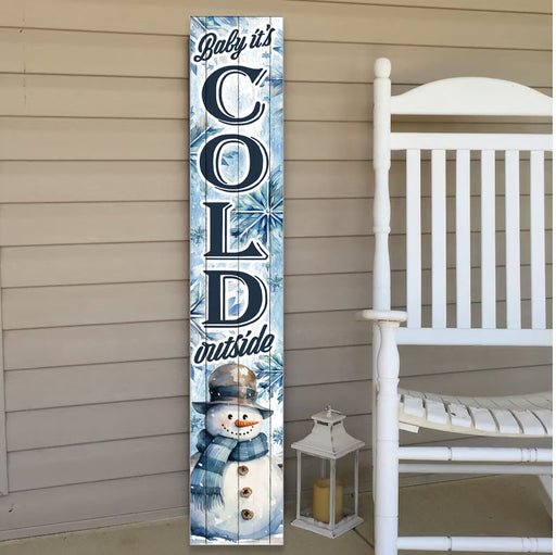 Vertical Porch Sign / Winter Collection Porch Signs / 8x46 Wooden Signs / Design Options