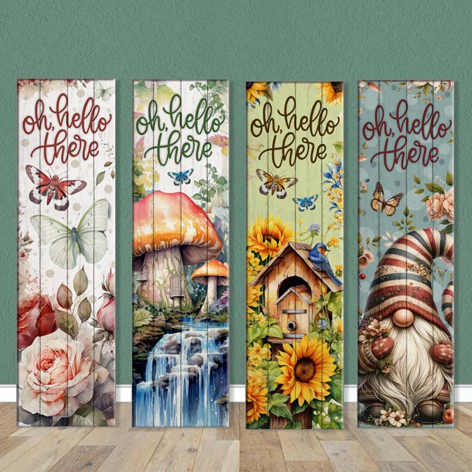 Vertical Porch Sign / Oh Hello There Collection Porch Signs / 10x36 Wo ...
