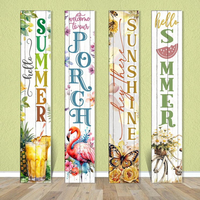 Summertime Sign Vertical Porch Sign / Summer Collection Porch Signs / 8x46 Wooden Sign ...