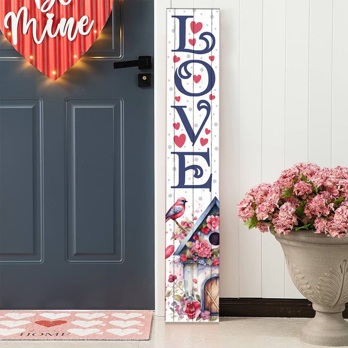 Vertical Porch Sign / Valentines Day Collection Porch Signs love birds