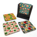 Wooden Coasters - Tropical - Set of 4 w/ Coaster Caddy