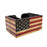 Wooden Bar Caddy - Rustic American Flag - Black