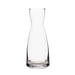 Clear glass carafe on a white background