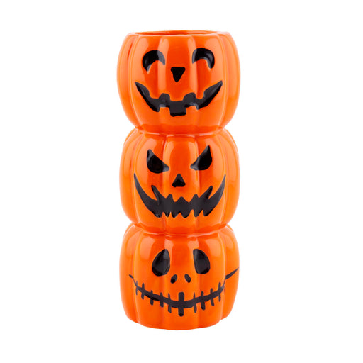 Ceramic Triple Jack O'Lantern Tiki Mug 