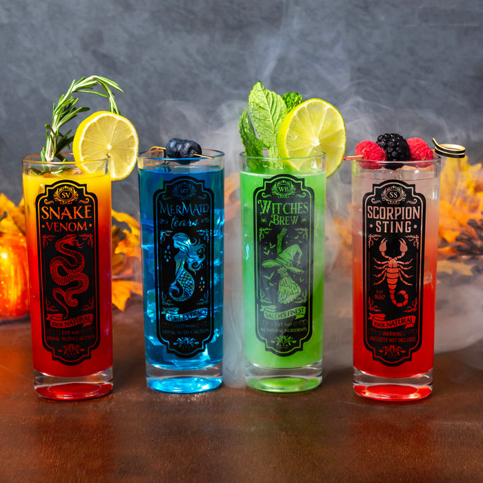 BarConic Highball / Collins Glasses - Halloween Themed Apothecary Designs