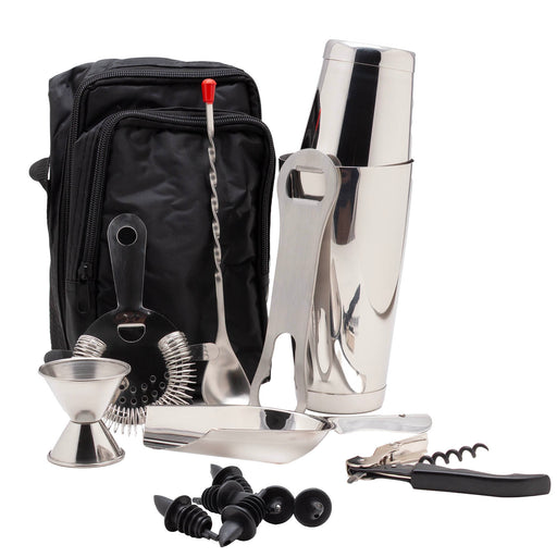 Bartender's Tote - Stainless Steel - 10 piece Set