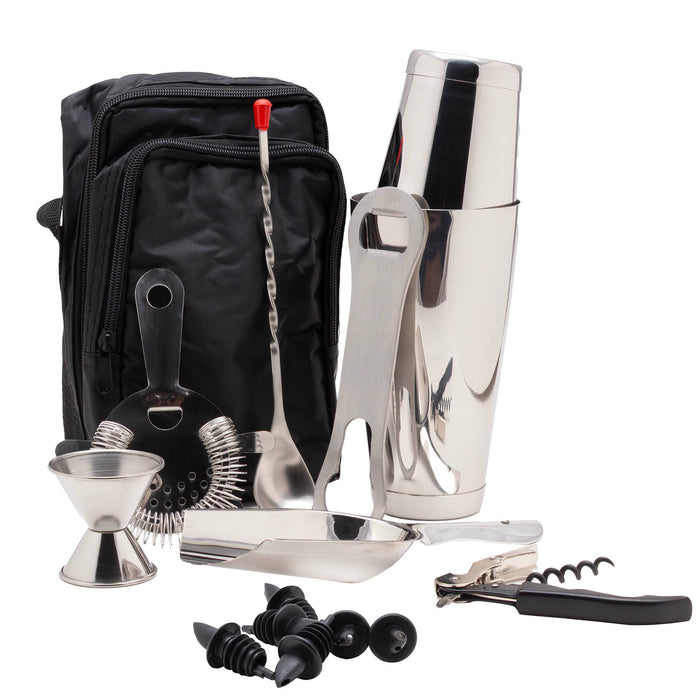 Bartender's Tote - Stainless Steel - 10 piece Set