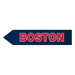 Directional sign with 'BOSTON' text on a white background