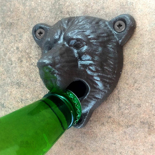 BarConic® Wall Mounted Bottle Opener - Bear - Brown