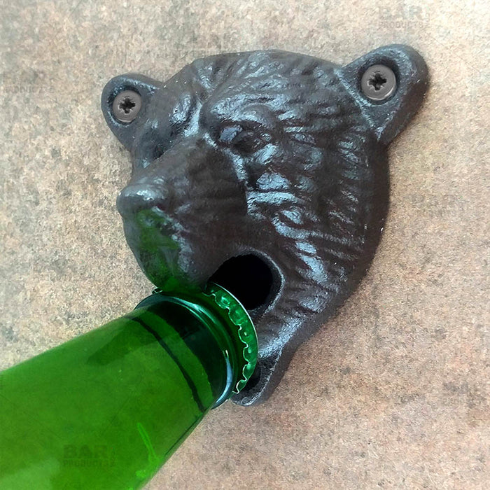 BarConic® Wall Mounted Bottle Opener - Bear - Black or Brown